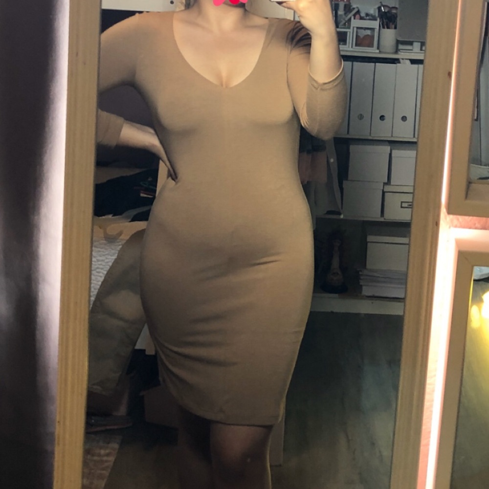 Knee Length Long Sleeve Dress